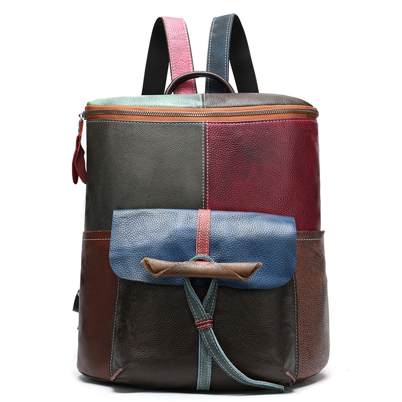 LJL-Leather Handmade Vintage Women Backpack Female Bags Cow Leather Backpack Patchwork Colorful Bag, Random color
LJL-Leather Handmade Vintage Women Backpack Female Bags Cow Leather Backpack Patchwork Colorful Bag, Random color