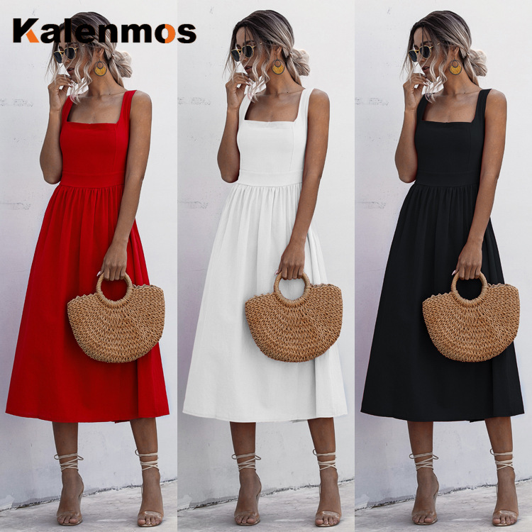 KALENMOS Women Summer Long Dress Boho Spaghetti Strap High Waist Elegant Solid Beach Sexy Loose Work Leisure Vintage Vestidos, Black
KALENMOS Women Summer Long Dress Boho Spaghetti Strap High Waist Elegant Solid Beach Sexy Loose Work Leisure Vintage Vestidos, Black