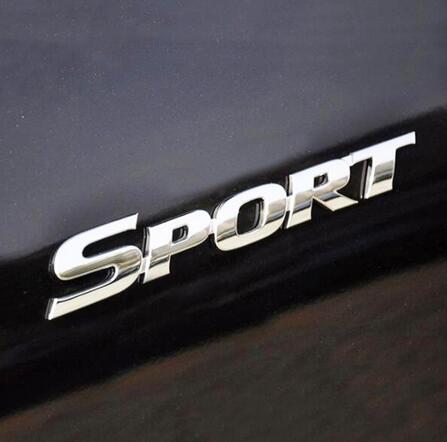 3D Plastic Chrome Logo Car Sticker SPORT Emblem Badge Door Decal Auto Accessories for Toyota Highlander BMW HONDA VW Car Styling