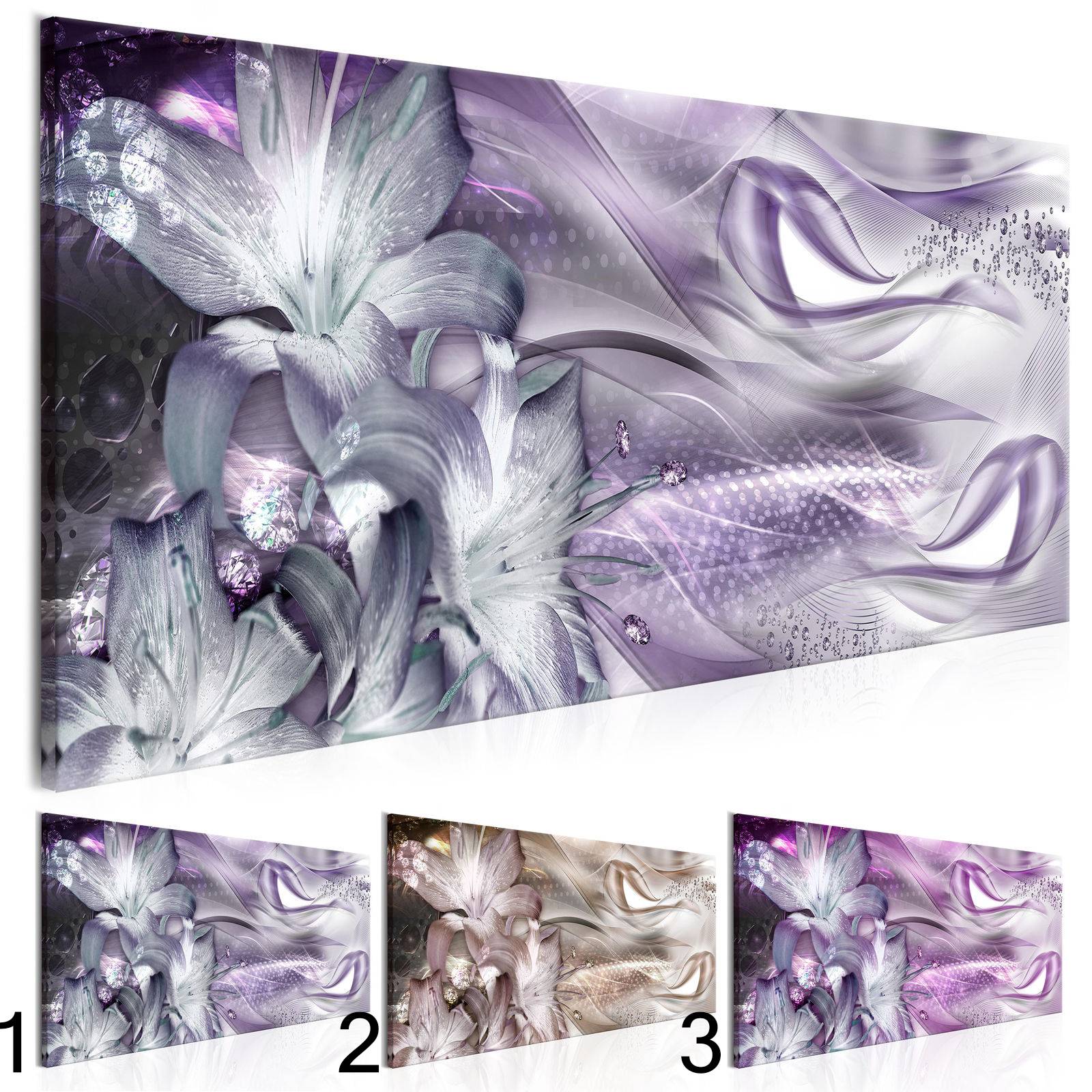 1 Pcs/set Diamond Flowers Purple Lilies Wall Art Decoration Abstract Modern Flowers Canvas Painting Gifts for Love
