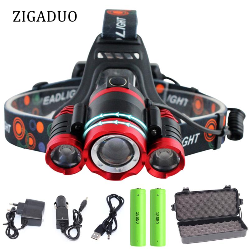 LED Headlamps Head Lamp Super Bright XML 3*T6 LED Headlight Torch Lanterna 18650 Tactical Waterproof Tourch Light
LED Headlamps Head Lamp Super Bright XML 3*T6 LED Headlight Torch Lanterna 18650 Tactical Waterproof Tourch Light
