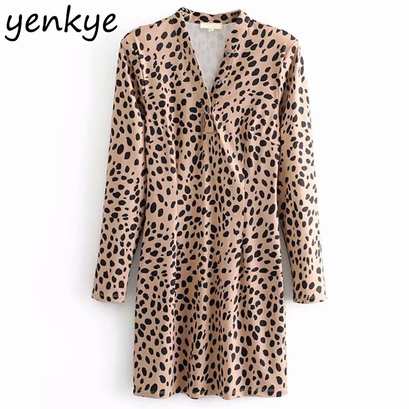2019 Women Long Sleeve Vintage Leopard Dress Sexy Lady V Neck Slim Bodycon Mini Dress Casual Autumn vestidos DJF6912, As pic
2019 Women Long Sleeve Vintage Leopard Dress Sexy Lady V Neck Slim Bodycon Mini Dress Casual Autumn vestidos DJF6912, As pic