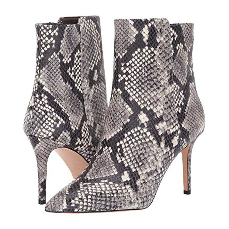 Luxury style Europe and the United States Pointed snake pattern fashion stiletto women boots boots PU rivets high tube side zipper size 34-4, Grey
Luxury style Europe and the United States Pointed snake pattern fashion stiletto women boots boots PU rivets high tube side zipper size 34-4, Grey