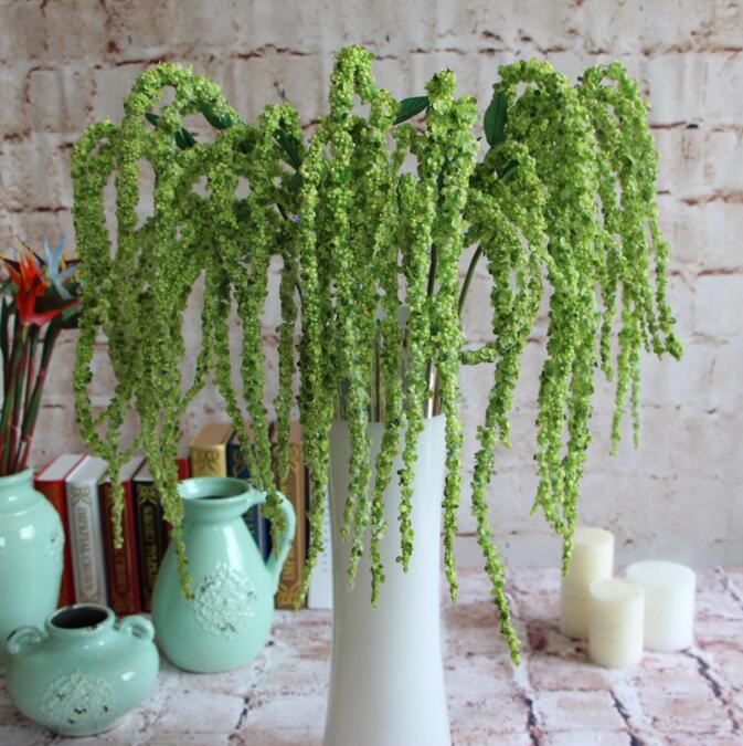 wholesale 8 Branch Artificial Lover Fruit Green Amaranthus Artificial Flower Green Plant Wedding Home DIY Decoration Foam Flowers