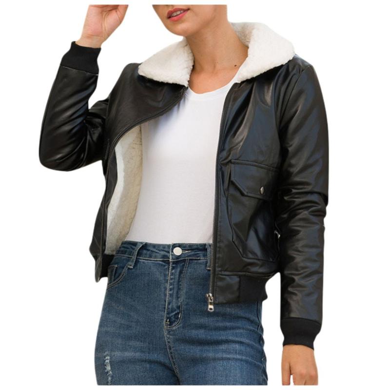 Sagace Leather Jacket Women Solid Black Zipper Hot Fall Imitation Coat Outwear Plus Velvet Thick Lambskin Motorcycle Winter Coat
Sagace Leather Jacket Women Solid Black Zipper Hot Fall Imitation Coat Outwear Plus Velvet Thick Lambskin Motorcycle Winter Coat