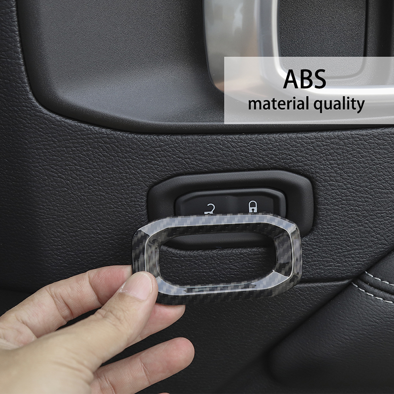 Carbon Fiber Door Lock Switch Decorative Ring For Jeep Wrangler JL 2018 Factory Outlet High Quatlity Auto Internal Accessories