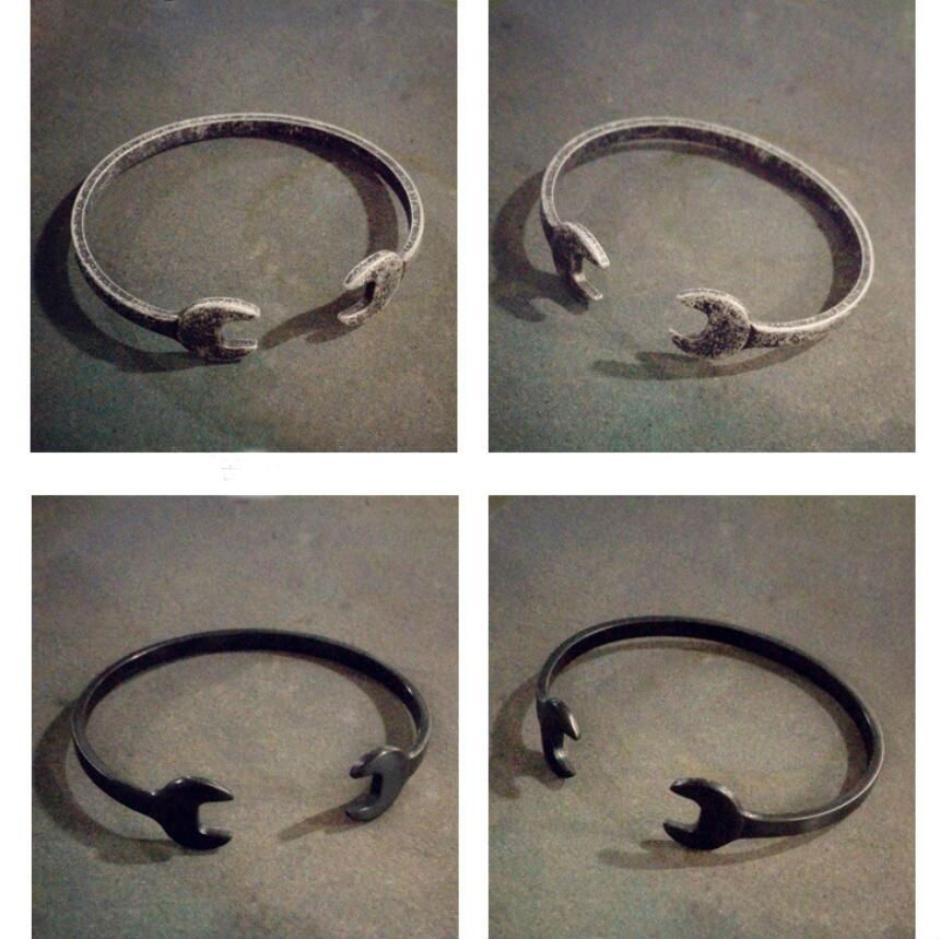 Fashion- jewelry bracelets for men titanium steel bracelets double-ended spanner cuff hot fashion free of shipping