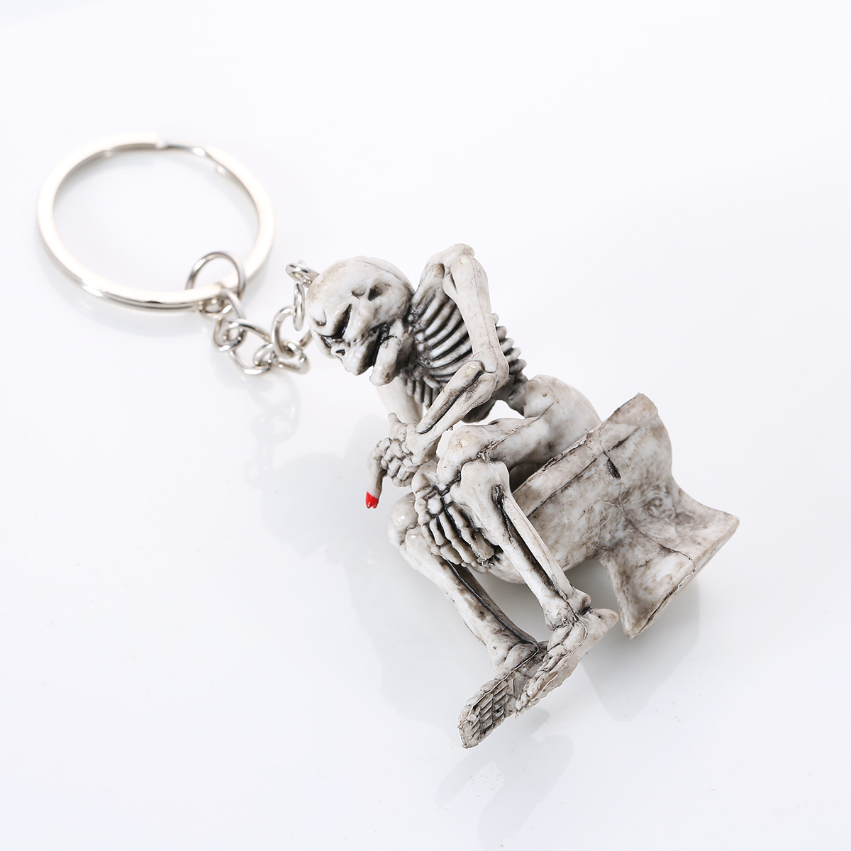 2019 Bluelans Fashion Creative Skull Toilet Purse Bag Rubber Keychain Gift Keyring Key Chain On Commode Rubber Keyring Charms Car Keyfob