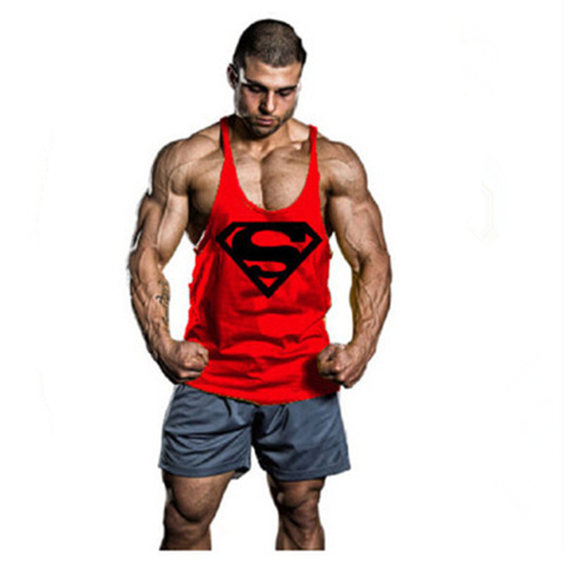 Europe US Men diamond print Vests Red blue solid color cute handsome Strong male gym sports brave soldier army Camis Tank Tops