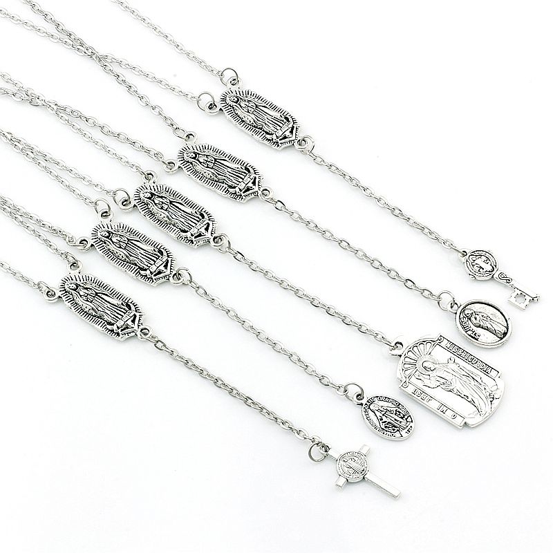 25pcs Vintage Cross Key ST .JUDE Pendant Necklace Christian Bohemia Religious Pendant Necklace for Women Jewelry Gifts 5 styles T-102, Silver
25pcs Vintage Cross Key ST .JUDE Pendant Necklace Christian Bohemia Religious Pendant Necklace for Women Jewelry Gifts 5 styles T-102, Silver