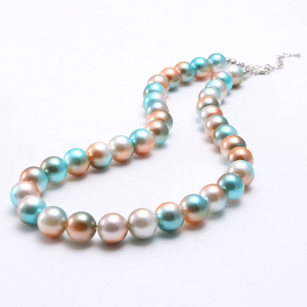 New Arrivel Fashion Magic Pearl Kid Chunky Necklace Girls Pearl Bubblegum Beads Chunky Necklace Jewelry For Children