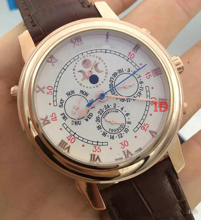 TOP High quality Mens Automatic watches Six needle Mechanical Business Sports Sky Moon Leather strap P-P Mens Watch Man Wristwatch, 06
TOP High quality Mens Automatic watches Six needle Mechanical Business Sports Sky Moon Leather strap P-P Mens Watch Man Wristwatch, 06