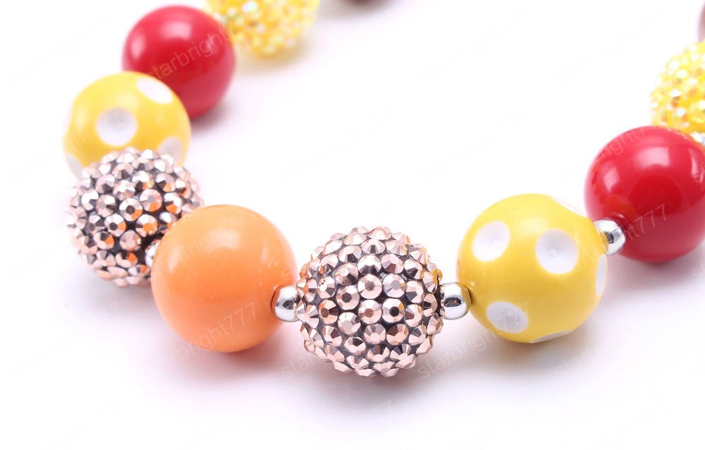 Thanksgiving Fashion Chunky Beaded Necklace For Child/Kids/Girls Bubblegum Beads Necklace Chunky Jewelry