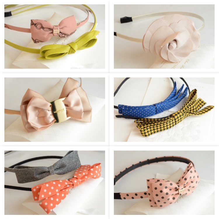 Cute Girls Fabric Japanese Floral Bow Hair Band Headband Fields And Gardens Hairbands Random Style