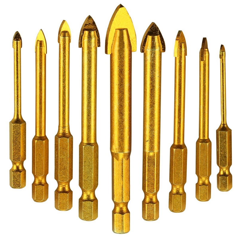 9 pcs. Tile Drill Ceramic Drill Set of Glass Bits Set Hexagon Tile Glass Drilling Tool for Mirrors
9 pcs. Tile Drill Ceramic Drill Set of Glass Bits Set Hexagon Tile Glass Drilling Tool for Mirrors