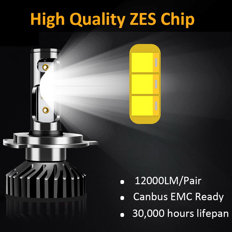 Auto Fog Light 12V Car Headlight H4 LED 3000K 4300K 5000K 6500K 8000K 25000K 9005 9006 LEDs Bulb