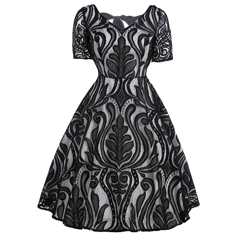 BacklakeGirls Sexy V Neck Short Sleeves Lace Cocktail Dresses V-back With Bow Tie Cocktail Jurk For Women Party, Black
BacklakeGirls Sexy V Neck Short Sleeves Lace Cocktail Dresses V-back With Bow Tie Cocktail Jurk For Women Party, Black