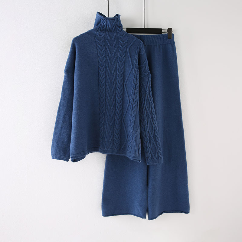 Fashion Knit Women's Sets Turtleneck Pullovers Sweaters Casual Wide-leg Pants Spring and Autumn Women 2019 New V654, Blue
Fashion Knit Women's Sets Turtleneck Pullovers Sweaters Casual Wide-leg Pants Spring and Autumn Women 2019 New V654, Blue