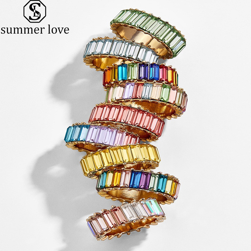 Valentine's Day Boho Rainbow Crystal Stacking Ring For Women Fashion Gold Color Baguette Wedding Engagement Eternity Rings-Z
Valentine's Day Boho Rainbow Crystal Stacking Ring For Women Fashion Gold Color Baguette Wedding Engagement Eternity Rings-Z