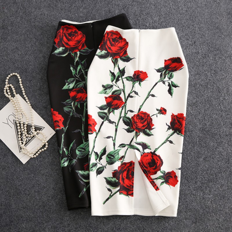High Waist Hip Rose Retro Hip Temperament Mid-Length Knee-Length Split Half-Length Skirt Lady pencil skirt plus size Print, 1082-20
High Waist Hip Rose Retro Hip Temperament Mid-Length Knee-Length Split Half-Length Skirt Lady pencil skirt plus size Print, 1082-20
