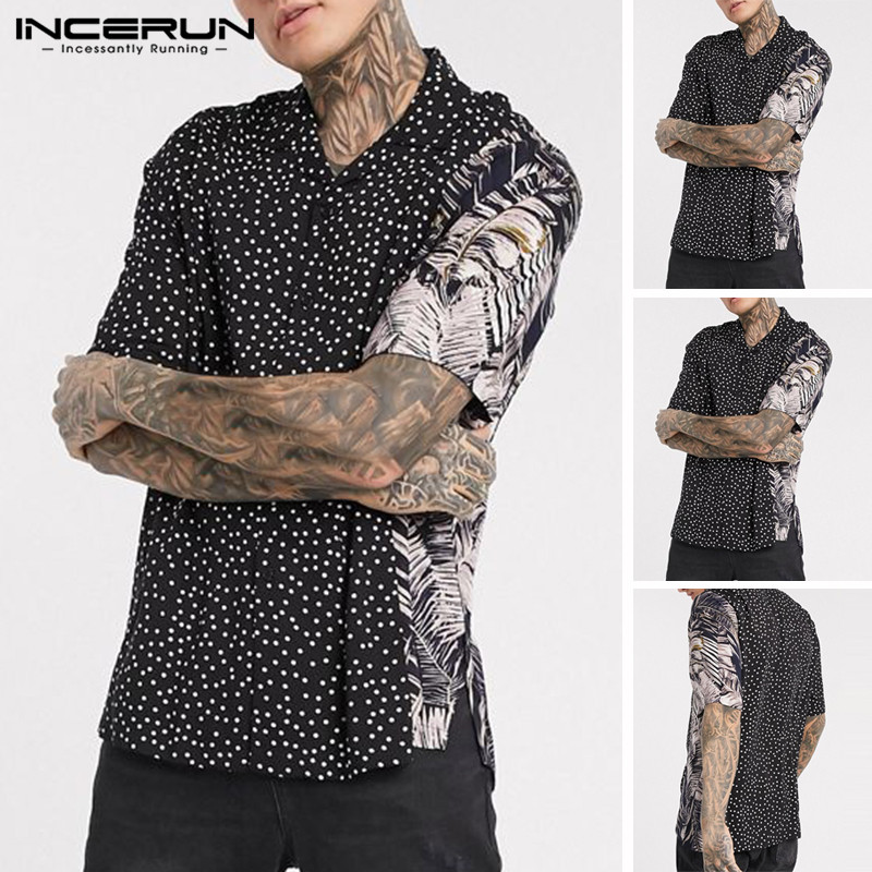2020 Summer Men Casual Polka Dot Patchwork Shirt Lapel Short Sleeve Button Camisa Fashion Hawaiian Shirts Streetwear INCERUN, Black
2020 Summer Men Casual Polka Dot Patchwork Shirt Lapel Short Sleeve Button Camisa Fashion Hawaiian Shirts Streetwear INCERUN, Black