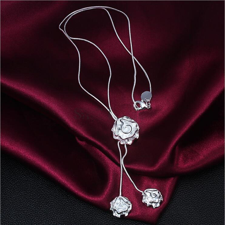 High grade 925 sterling silver Rose Set jewelry sets DFMSS297 brand new Factory direct sale 925 silver necklace bracelet earring ring