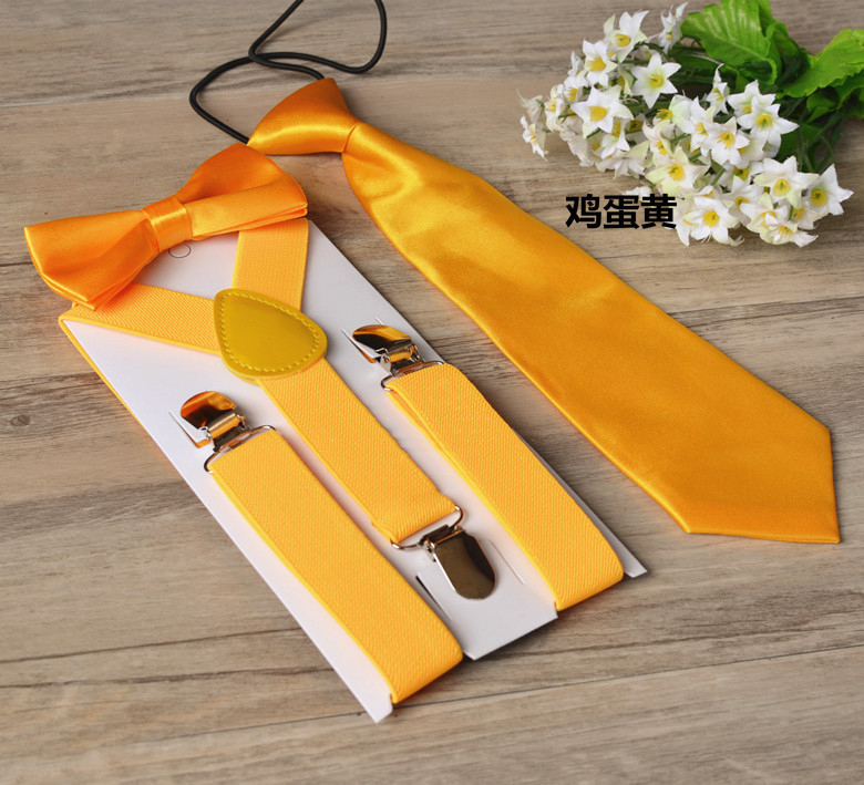 17 Colors Children Suspenders 3pcs/Set Kids Student Braces Bow Tie Set Bowtie Toddler Solid Color Cloth Set For Boys Girls M1241
