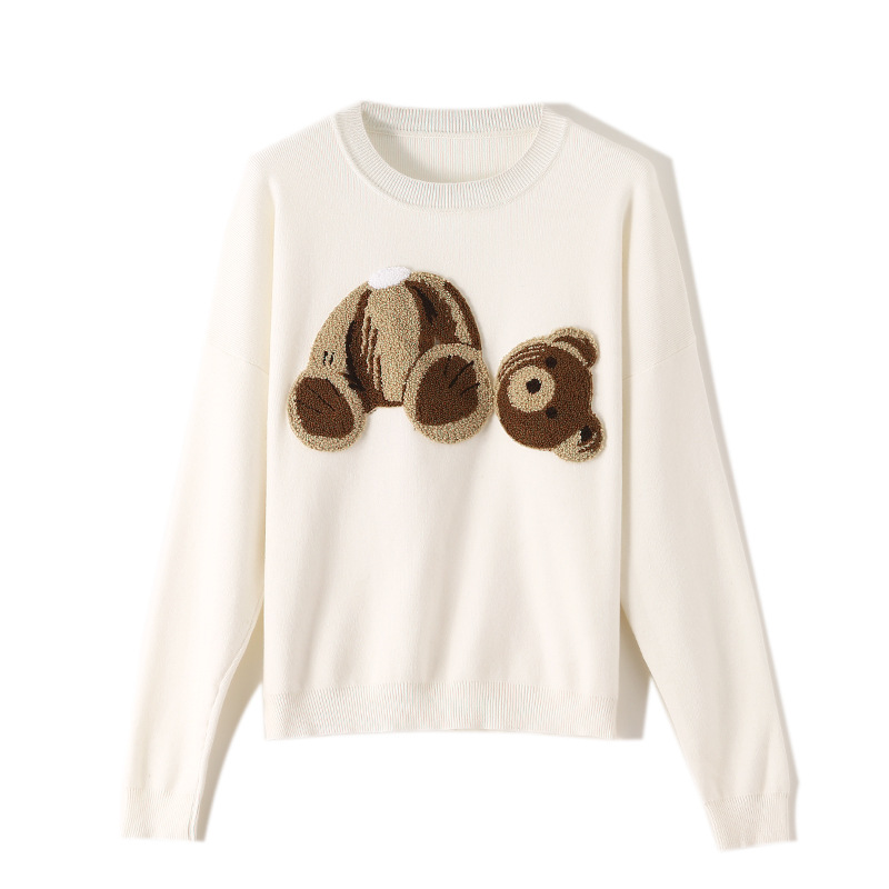 New Autumn Sweater Women Knitted Tops Chic Cute Flocking Bear Pullovers High Quality Female Casual Basic Winter Personality Top, Black
New Autumn Sweater Women Knitted Tops Chic Cute Flocking Bear Pullovers High Quality Female Casual Basic Winter Personality Top, Black