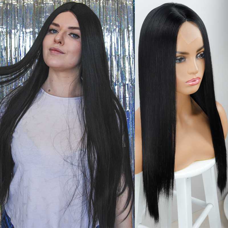 Linghang Long Straight Black Wig Synthetic Wigs for Women Natural Middle Part Lace Wig Heat Resistant Fiber Natural Looking, 924-shenzi-c
Linghang Long Straight Black Wig Synthetic Wigs for Women Natural Middle Part Lace Wig Heat Resistant Fiber Natural Looking, 924-shenzi-c