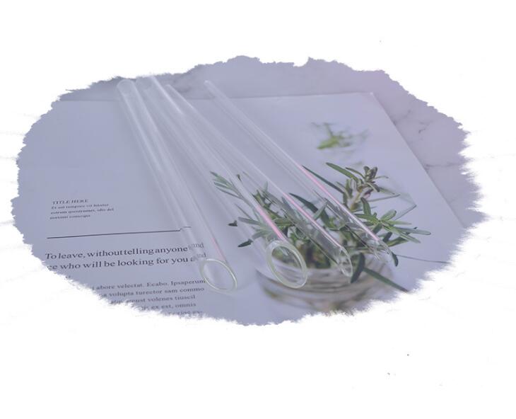 Transparent Glass Straws Clear Glass Reusable Wedding Birthday Party Drinking Straws Thick Straws Straight Pipe 20cm