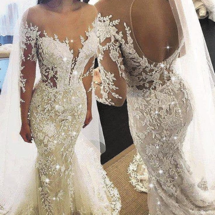Custmize Mermaid Wedding Dresses Sexy Long Sleeve Backless Tulle Lace Beading Appliques 2020 New Vintage Bridal Gown SV03