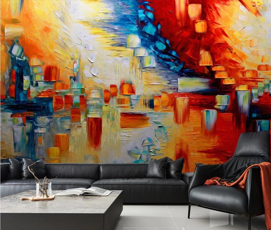 European Abstract Oil Painting Mural Creative 3D Wall Paper 3D Contact Paper for Bedroom Wall Papers Canvas Wallpaper