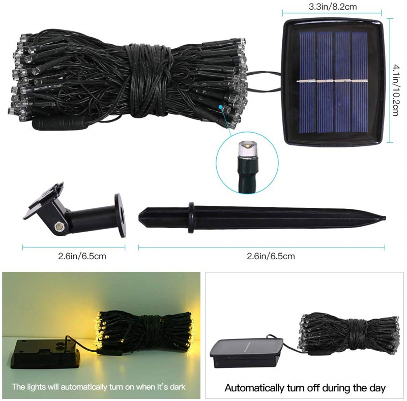 Solar Fairy String Lights 32M 300LEDs 8 Modes Solar Christmas Lights Waterproof Fairy Xmas Lamp for Party Holiday Decorations