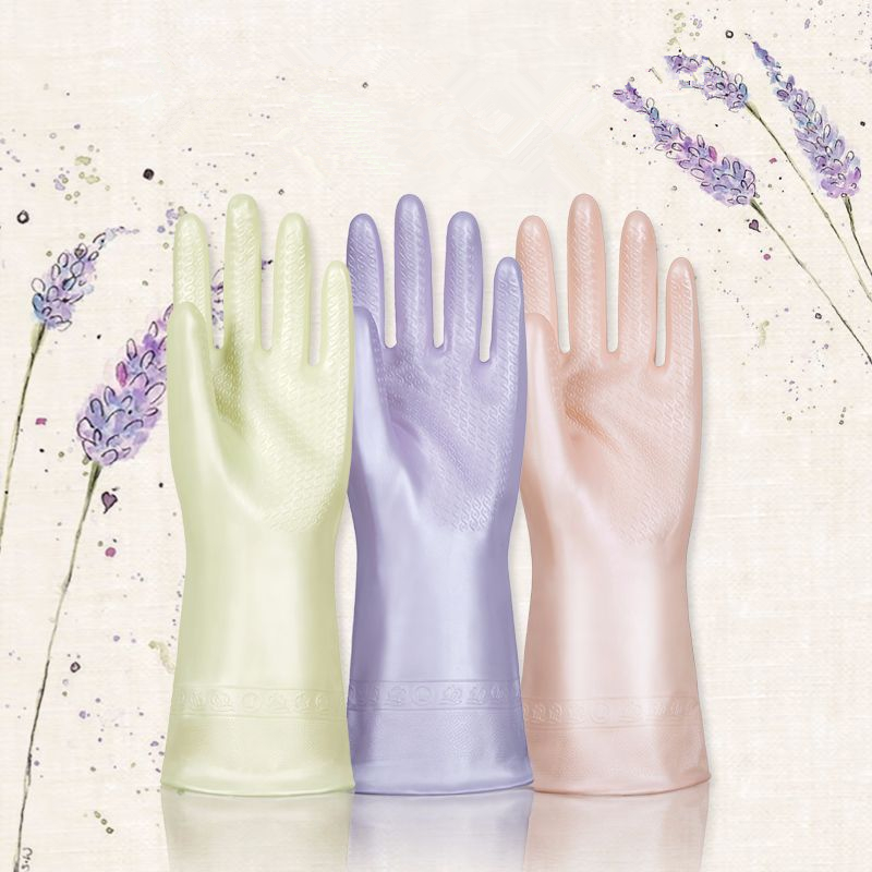 1Pair Reusable Kitchen Cleaning Thick Gloves Added lavender oil To Protect Fingers Latex-made Household Use For Dish Washing
1Pair Reusable Kitchen Cleaning Thick Gloves Added lavender oil To Protect Fingers Latex-made Household Use For Dish Washing