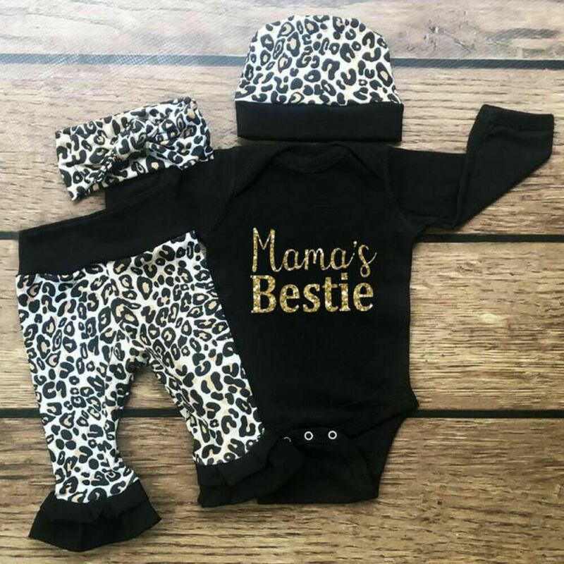0-18M Newborn 4Pcs Toddler Baby Girl Tops T shirt Leopard Pants Headband Outfit Clothes Set, As pic
0-18M Newborn 4Pcs Toddler Baby Girl Tops T shirt Leopard Pants Headband Outfit Clothes Set, As pic