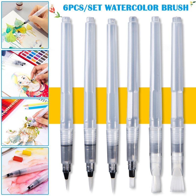New 6pcs Water Color Brush Refillable Pen Watercolor Color Drawing Art Supply Water Coloring Brush Pens DOM668
New 6pcs Water Color Brush Refillable Pen Watercolor Color Drawing Art Supply Water Coloring Brush Pens DOM668