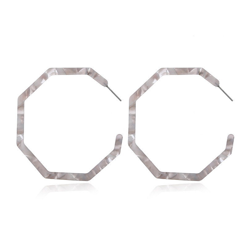 Acrylic Earrings Hoop Lightweight Resin Earrings Geometric Octagon Statement Stud Earrings Bohemian Fashion Jewelry