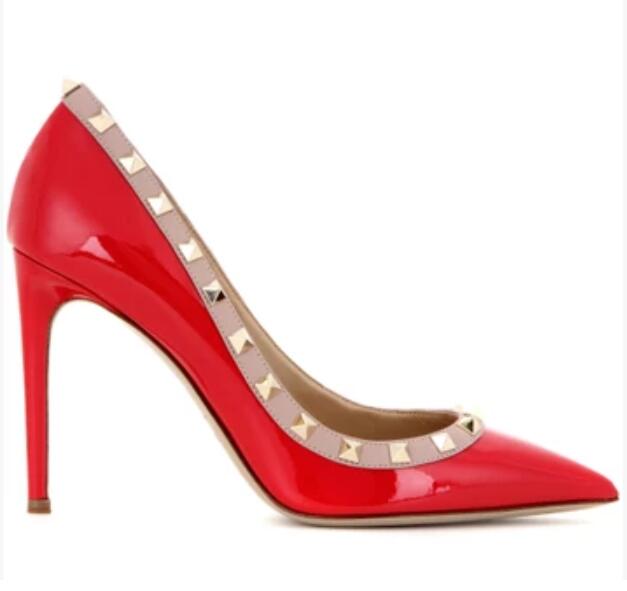 Hot sale-V brand women high heels shoes pumps black leather shoes with rivets 10cm genuine leather high heel wedding shoes 34-43 include box
Hot sale-V brand women high heels shoes pumps black leather shoes with rivets 10cm genuine leather high heel wedding shoes 34-43 include box