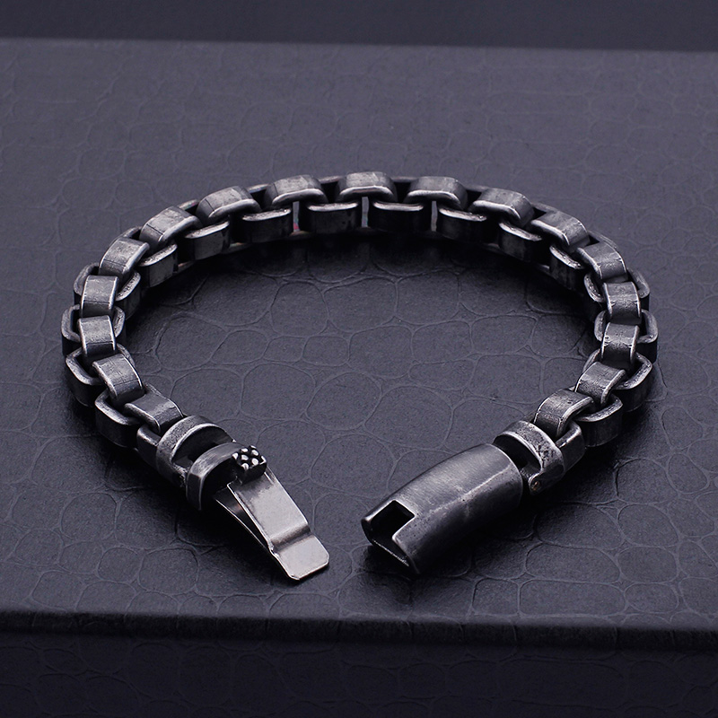 Retro Casting Link Chain Bracelets 316L Stainless Steel Bangle Jewelry