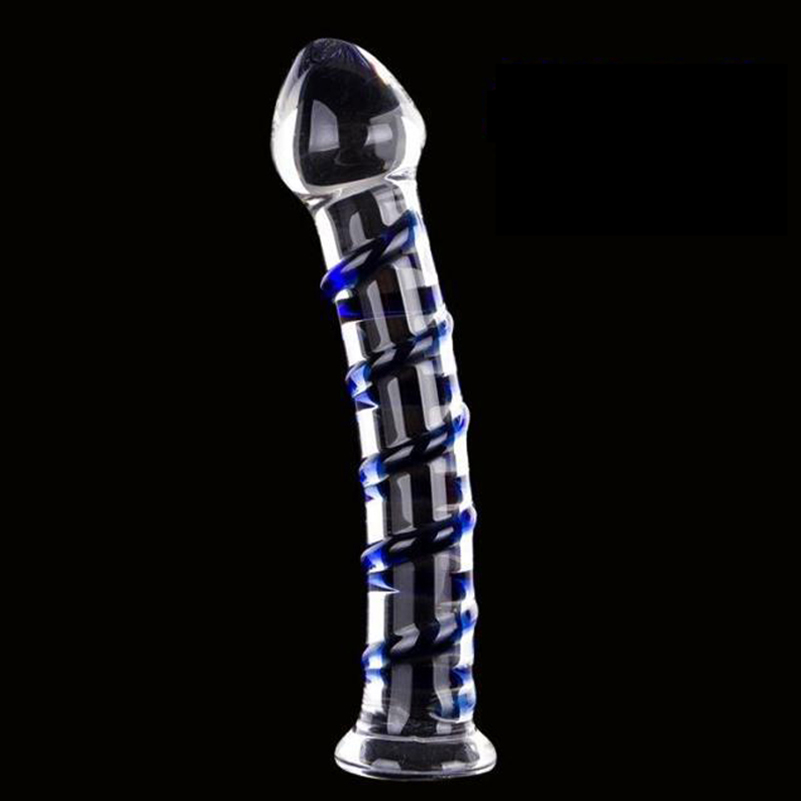 Glaçons Sapphire Spiral verre Dildo Big Butt Boule de cristal Vagin Plug and Anal Sex Toys Femme Homme Produits Masturbation
