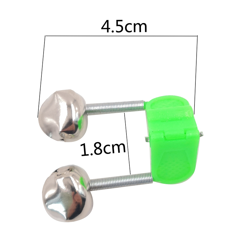 100pcslot Fishing Bite Alarms Fishing Rod Bell Rod Clamp Tip Clip Bells Ring Green ABS Fishing Accessory Outdoor Metal