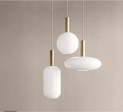 New classical Nordic Simple Living room Restaurant Pendant Lamps Milk white glass shade Droplight Led E27 Bedroom lights