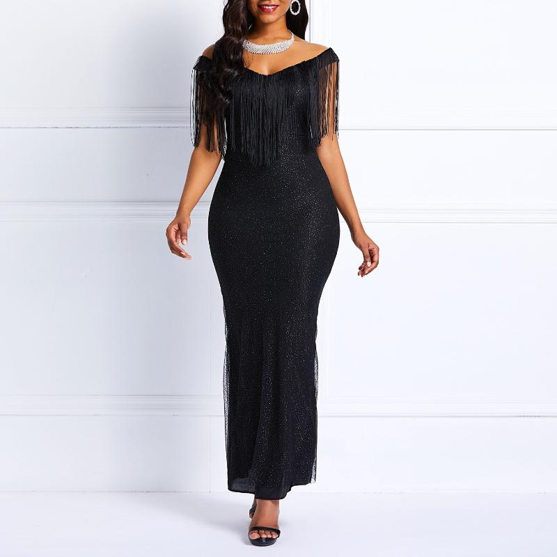 Clocolor Sequins Dress Women Off Shoulder Tassel Elegant Bodycon Sexy Ladies Boadycon Prom Evening Black Maxi Party Long Dress
Clocolor Sequins Dress Women Off Shoulder Tassel Elegant Bodycon Sexy Ladies Boadycon Prom Evening Black Maxi Party Long Dress