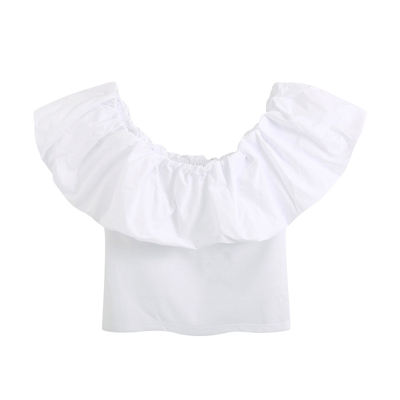 Sweet Ruffled Crop Women Blouses Fashion Slash Neck Short Sleeve Stretchy Female Shirts Blusa White Chic Tops Women
Sweet Ruffled Crop Women Blouses Fashion Slash Neck Short Sleeve Stretchy Female Shirts Blusa White Chic Tops Women