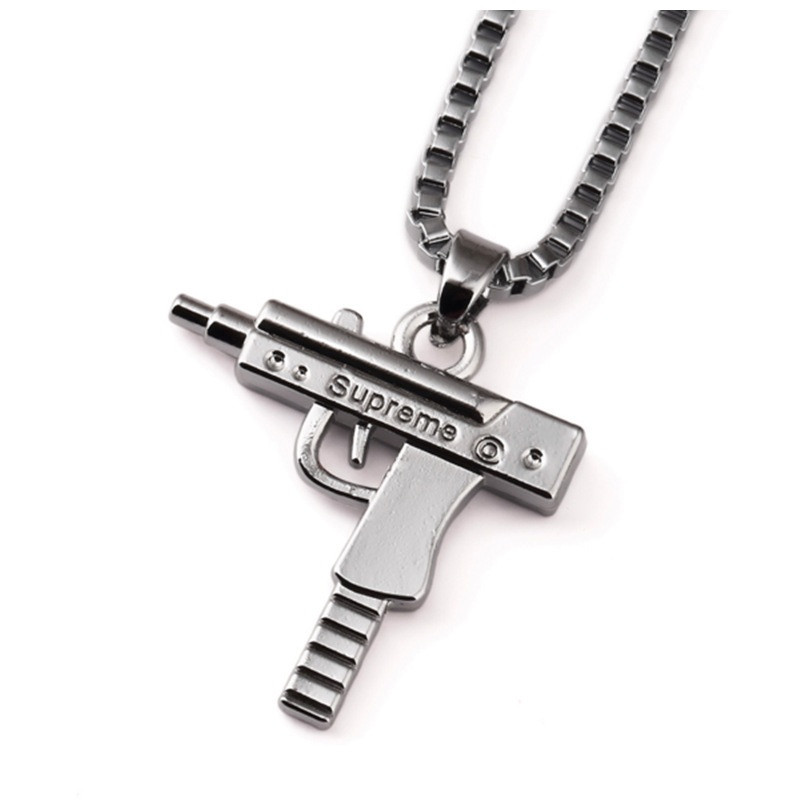 Pendant Necklace Uzi Gold Chain Hip Hop Long Pendant Necklace Men Women Fashion Brand Hiphop Jewelry