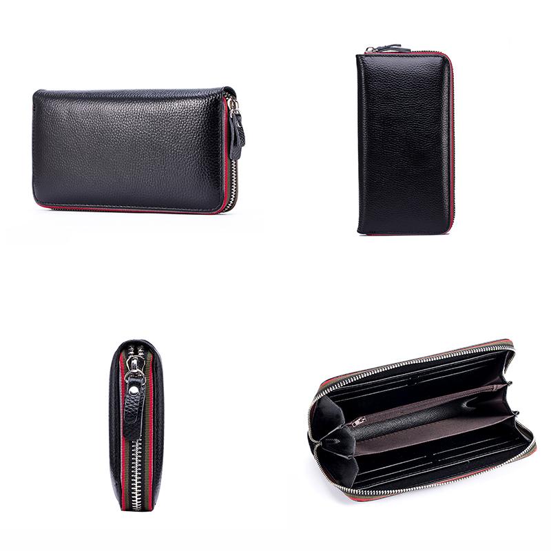Long Women Wallet with Interior Moblie Female Large Purse Perse Carteira Woman Genuine Leather Card Money Bag Ladies Coin