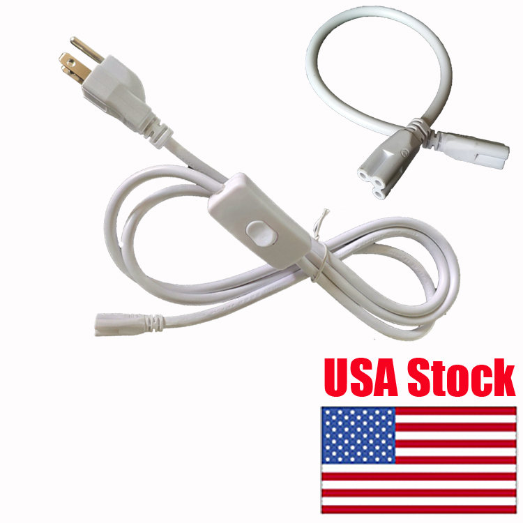 Switch Lamp Power Cable 3 proung Extension Cord power cords US Plug tube power cord lights connector 1ft 2ft 3ft 4ft 6 foot 7feet