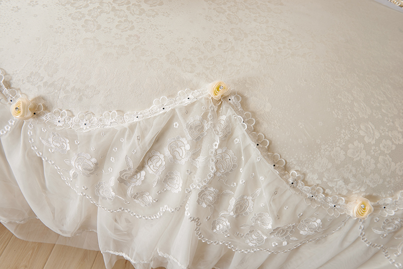 Cotton Jacquard Lace Princess Bed set Wedding Bedding Sets Queen King size Bedlinen Sheet Boho Duvet Cover Set Bedclothes