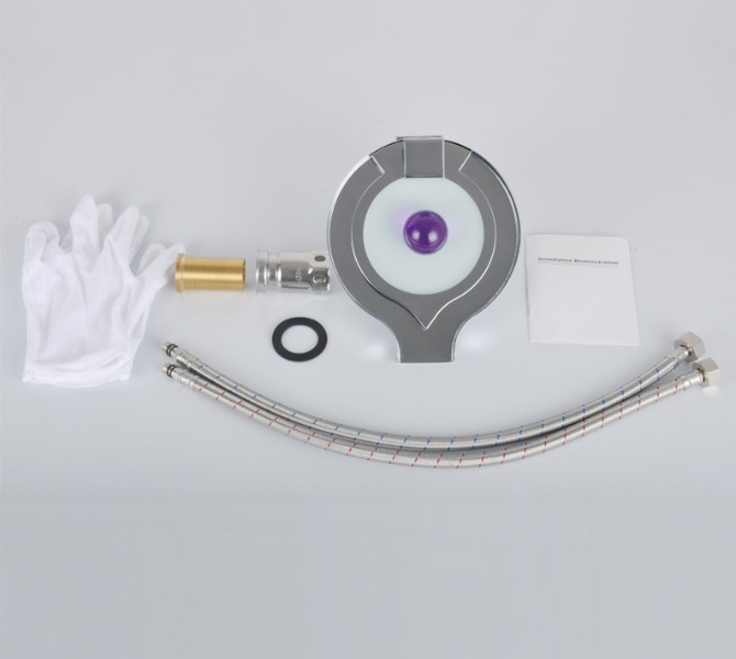 LED Faucet LED Bathroom Basin Faucet Brass Chrome Finished Waterfall Taps Water Power Basin Tap Mixer Torneira