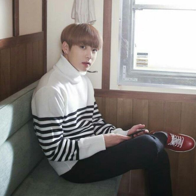 BANGTANG BOYS Sweater Jung Kook Spring Day Album MV Same Style Harajuku Turtule Neck Men Sweaters Autumn Winter Fashion clothes V191118